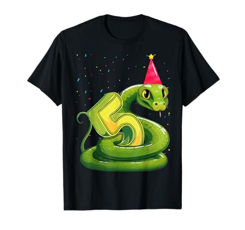 Schlangenliebhaber 5. Geburtstag Party Snake B-day 5 Jahre alte Jungen T-Shirt von Snake Birthday Party