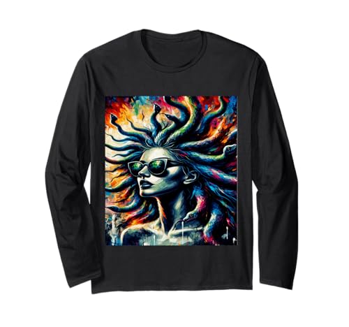 Herren Retro Medusa Sonnenbrille griechische Mythologie Langarmshirt Herren Retro Medusa Sonnenbrille griechische Mythologie Langarmshirt von Snake Head Medusa