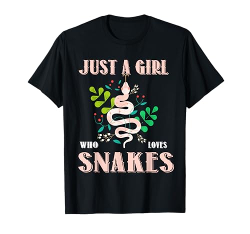 Just A Girl Who Loves Snakes T-Shirt, niedliches Geschenk für Reptilienliebhaber T-Shirt von Snake Lover Apparel Co.