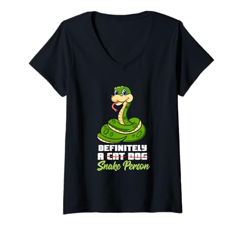 Damen Definitiv EIN Schlangenmensch Lustiger Schlangenliebhaber T-Shirt mit V-Ausschnitt von Snake Lover Designs for Snake Whisperer