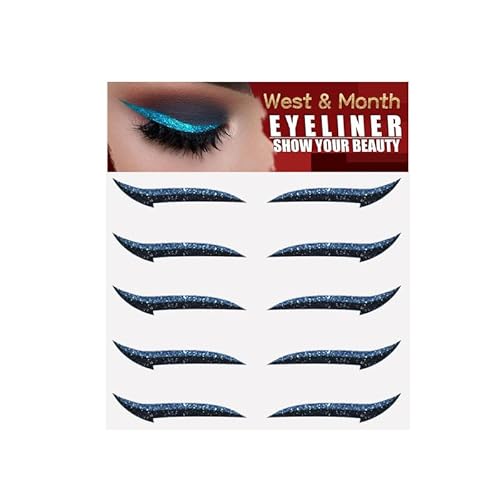 Wiederverwendbare Eyeliner Aufkleber Glitter Selbstklebende Lidschatten Aufkleber Wasserdicht Augenlinie Streifen für Party von Snaked cat