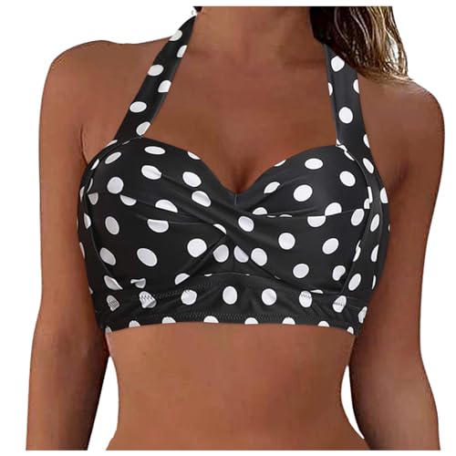 Bikini BH Damen Bademoden Bikinioberteil Große Brüste Damen Push up Bikini Top Gepolstert Swimsuit Bra Sport Trocknend Padded Bikini Swim Oberteil Rückenfrei Bikinioberteil mit Polster (Y1-Beige, L) von Snakell