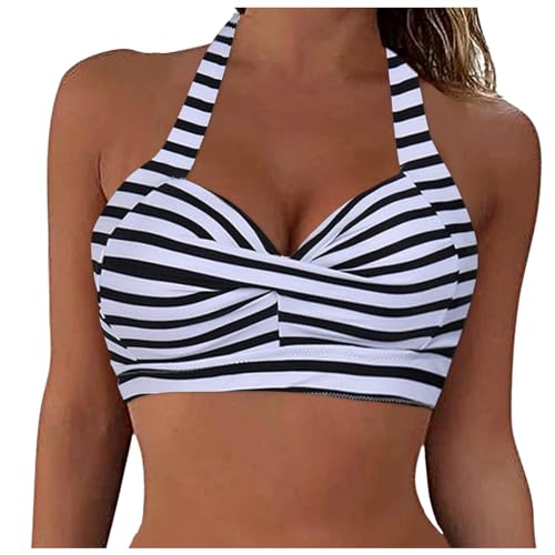 Bikini Oberteil Damen Bikini BH Große Brüste Push up Bikini Top Abnehmbares Brustpolster Bademoden Bikinioberteil Padded Swimsuit Bra Sport Trocknend Swim Bikinioberteil Rückenfrei ohne (Grey, XXL) von Snakell