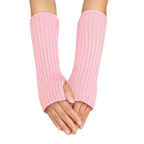 Damen Fingerlose Handschuhe Lang Thicken Strick Pluswärmer Handstulpen Armwärmer Stulpen Stricken Armstulpe Fingerlose Gestrickte Handgelenk, Pluswärmer Handstulpen Fingerlose (d-RD2, One Size) von Snakell