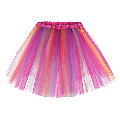 Röcke Damen Tüllrock Retro Hohe Taille Tutu Rock Elegant Ballettrock Tüll 50er Tutu Unterrock Blase Petticoat Tütü Minirock Elastischen Reifrock Karneval (B-A-Taille 50-110cm Rocklänge 40cm, One Size) von Snakell