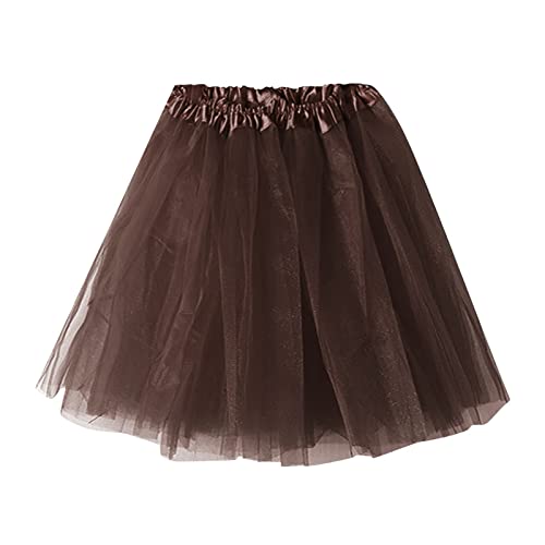 Röcke Damen Tüllrock Retro Hohe Taille Tutu Rock Elegant Ballettrock Tüll 50er Tutu Unterrock Blase Petticoat Tütü Minirock Elastischen Reifrock Karneval Kostüm Faschingskostüme Outfit (C, One Size) von Snakell