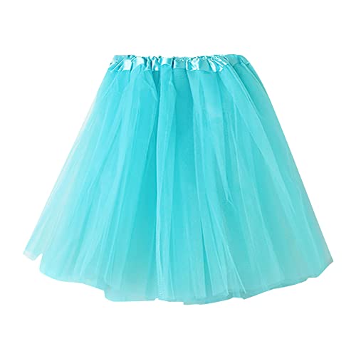 Röcke Damen Tüllrock Retro Hohe Taille Tutu Rock Elegant Ballettrock Tüll 50er Tutu Unterrock Blase Petticoat Tütü Minirock Elastischen Reifrock Karneval Kostüm Faschingskostüme Outfit (J, One Size) von Snakell