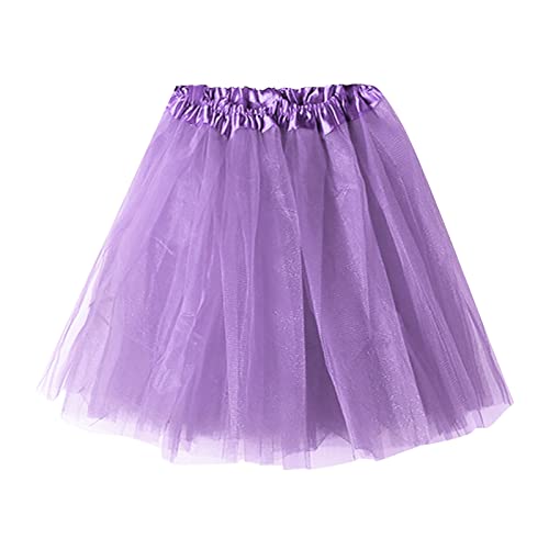 Röcke Damen Tüllrock Retro Hohe Taille Tutu Rock Elegant Ballettrock Tüll 50er Tutu Unterrock Blase Petticoat Tütü Minirock Elastischen Reifrock Karneval Kostüm Faschingskostüme Outfit (L, One Size) von Snakell