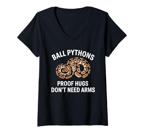 Damen Ball Pythons Proof Umarmungen brauchen keine Arme Ball Python T-Shirt mit V-Ausschnitt Damen Ball Pythons Proof Umarmungen brauchen keine Arme Ball Python T-Shirt mit V-Ausschnitt von Snakes legless reptiles Snake pythons royal python