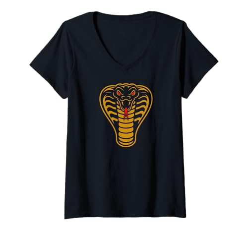 Damen Angry Snake Wildlife Animal Reptile Pet Snake T-Shirt mit V-Ausschnitt Damen Angry Snake Wildlife Animal Reptile Pet Snake T-Shirt mit V-Ausschnitt von Snakes & Serpent Everywhere
