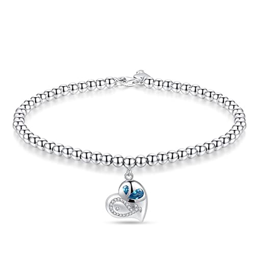 Armband Mode Wal Charms Armbänder Für Frauen Silber Blau Stein Einstellbare Perlen Liebe Männer Armband Schmuck von SnamicE