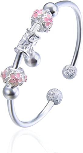 Armband Neue S990 Silber Schmuck Blume Perlen Armbänder Damen Offenes Temperament Kleine Glocke Armband Sterling Silber Armband von SnamicE