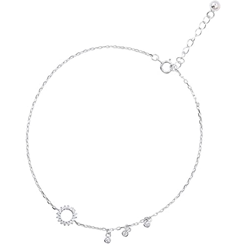 Armband Sterling Silber Mode Runde Kreis Zirkon Quaste Armband Armband Armband Sommer Schmuck von SnamicE