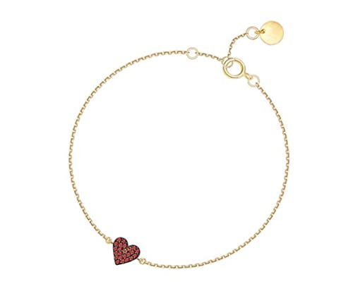 Armband Sterling Silber Romantische Kristall Herz Armband Mode Kreis Armband Einstellbare Kette Armband Luxusschmuck von SnamicE