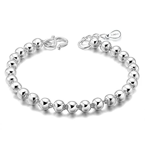 Armband Verstellbar Verstellbar Silber Armband Für Frauen Sterling Silber Armband Für Frauen Sterling Silber Armband Polieren Silber Perlen Armband Freundschaftsarmband Sterling Silber Schmuck von SnamicE