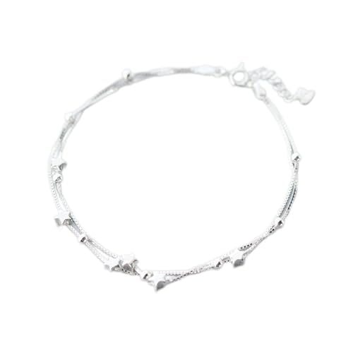 Hochwertiges Armband Damen Silber Beinkette Doppelschicht Perlen Stern Armband Böhmischen Strand Fuß Schmuck Geschenk Elegant von SnamicE