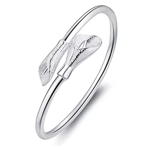 Verstellbares Sterlingsilberarmband, Kettenarmbänder, Damen Sterling Silber Armband Manschette Armband Handgeschnitztes Armband Damen Silberschmuck Geburtstagsgeschenke von SnamicE
