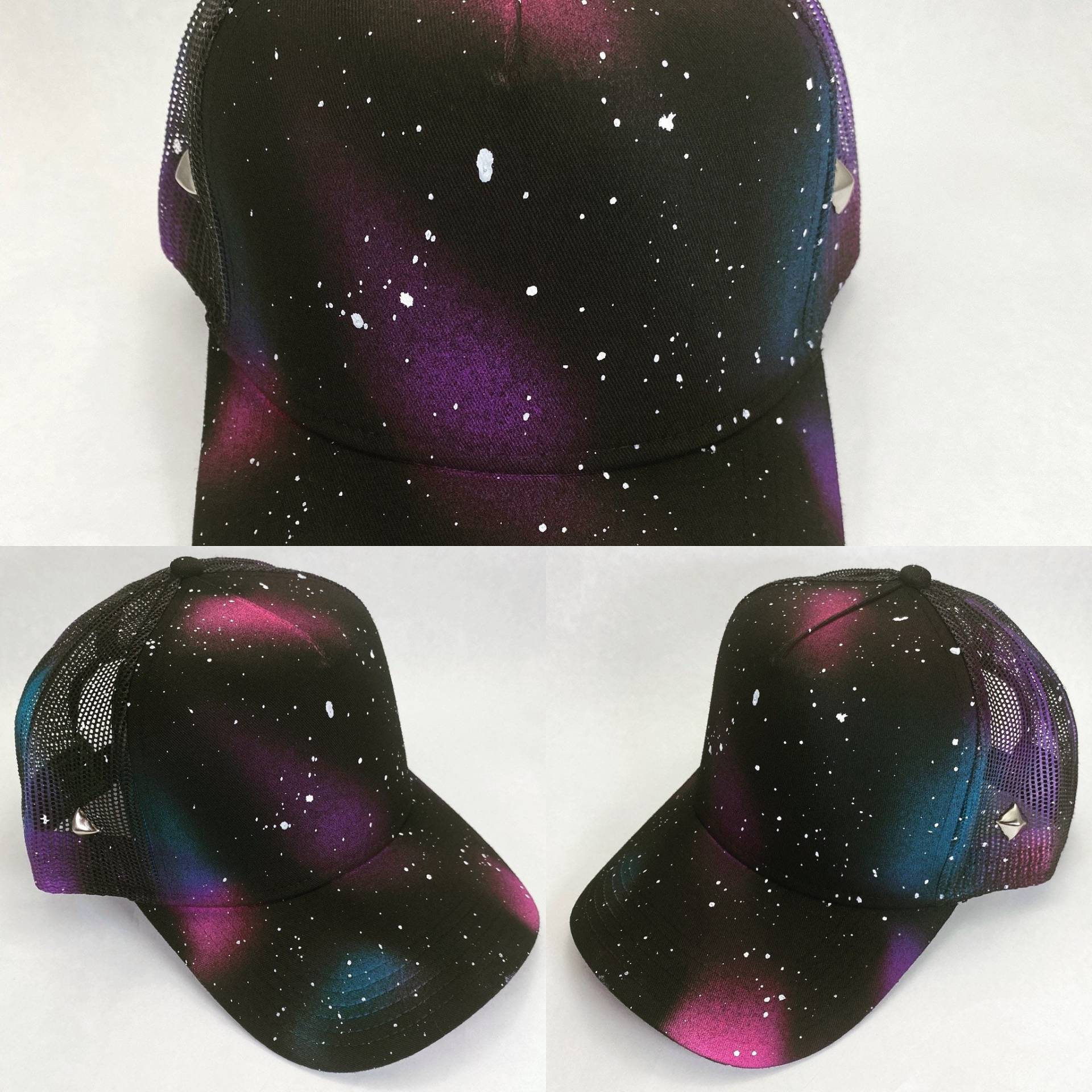 Space Handbemalte Snapback Hat von SnapbackQueen