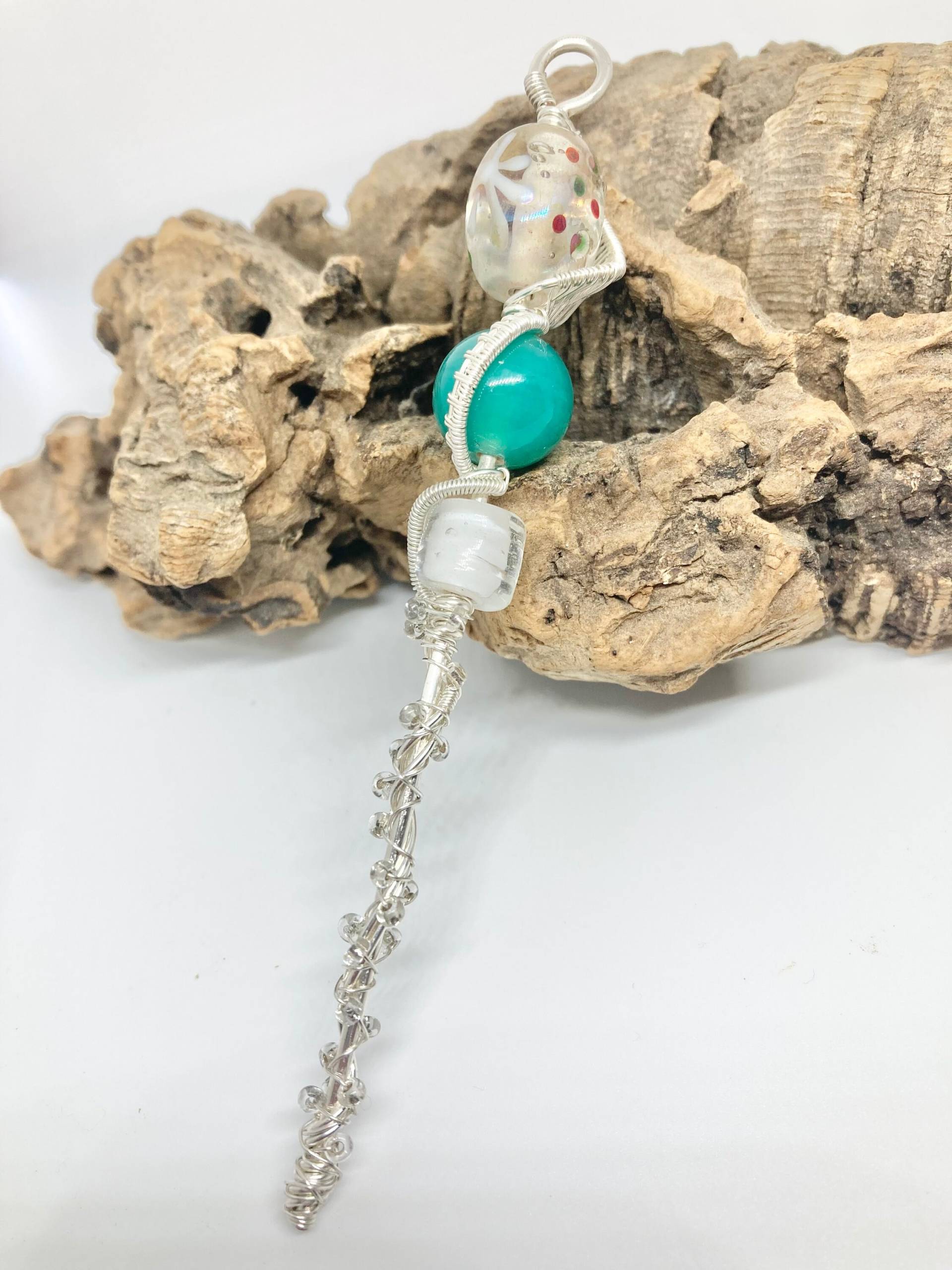 Lampwork Glas Eiszapfen Anhänger Aus Silberdraht Lampwork Glas Eiszapfen Anhänger Aus Silberdraht von SnapdragonbySarah