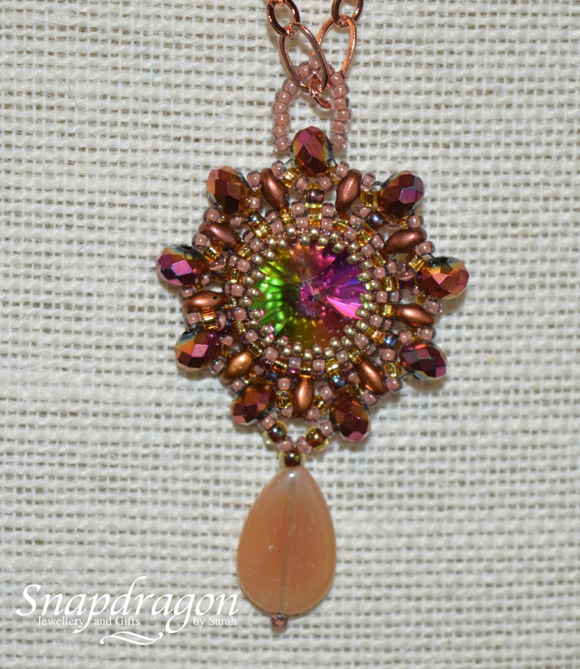 Perlen Kristall Rivoli Anhänger Halskette Roségold Statement Schmuck Perlen Kristall Rivoli Anhänger Halskette Roségold Statement Schmuck von SnapdragonbySarah