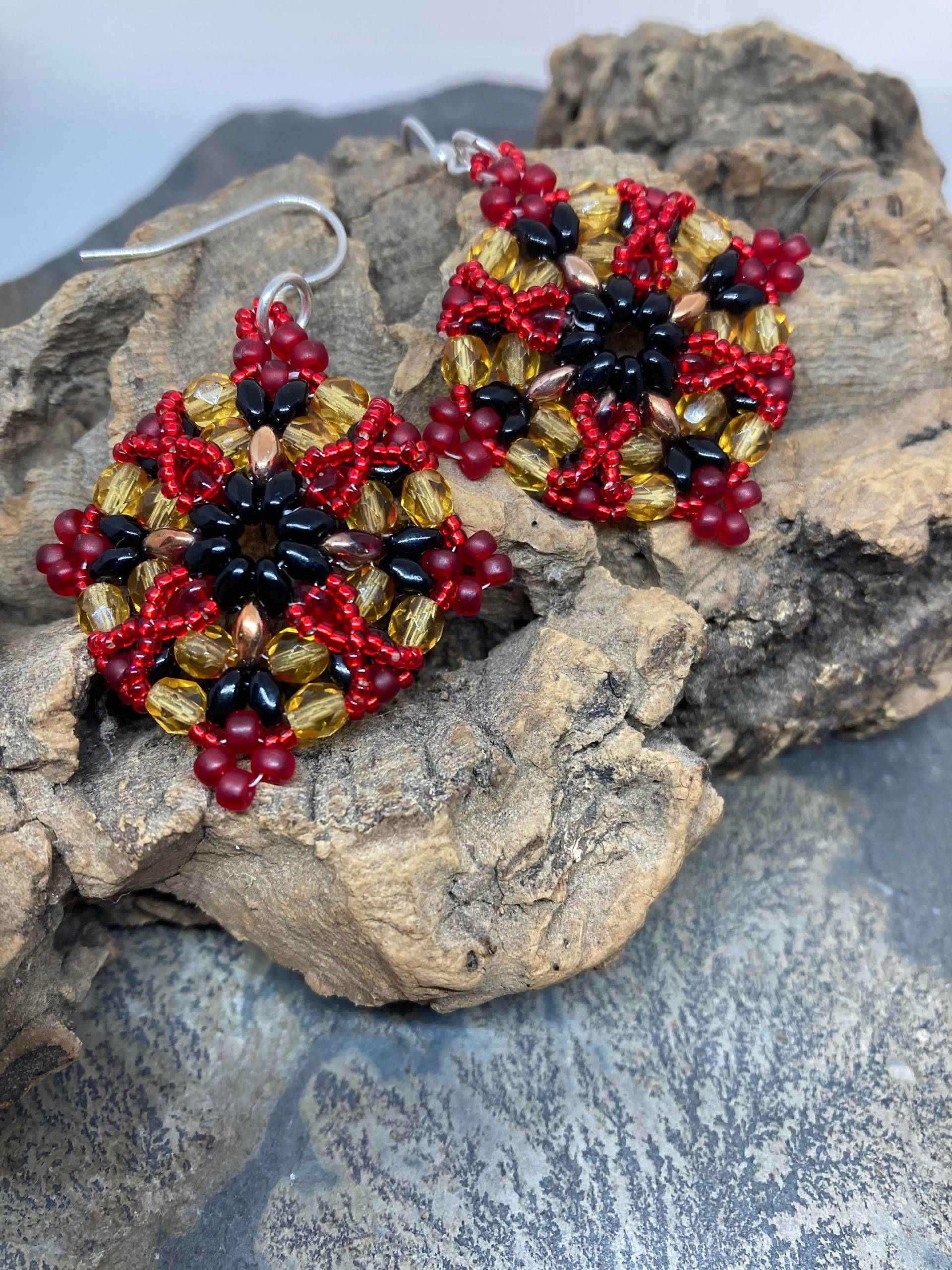 sterling Silber Ohrringe Rot Gold Schwarz Schmuck sterling Silber Ohrringe Rot Gold Schwarz Schmuck von SnapdragonbySarah