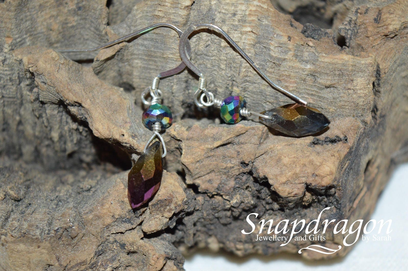 sterling Silber Purple Ab Facettierte Tropfen Ohrringe sterling Silber Purple Ab Facettierte Tropfen Ohrringe von SnapdragonbySarah