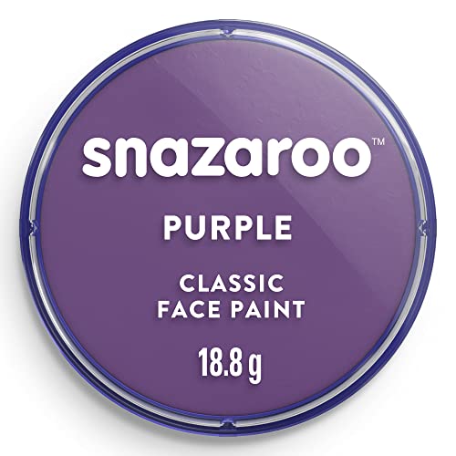 Snazaroo 1118888 Schminkfarbe - Lila, 18ml Topf - hautfreundliche Gesichtschminke auf Wasserbasis, wasservermalbar, parabenfrei, Face & Bodypaint Farbe für Kinder & Erwachsene von Snazaroo
