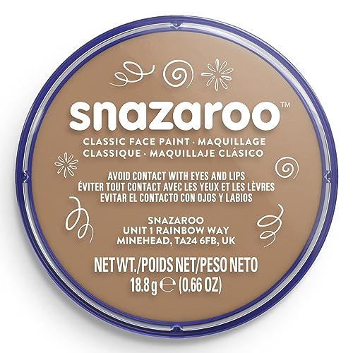 Snazaroo 1118910 Schminkfarbe - Hellbeige, 18ml Topf - hautfreundliche Gesichtschminke auf Wasserbasis, wasservermalbar, parabenfrei, Face & Bodypaint Farbe für Kinder & Erwachsene von Snazaroo