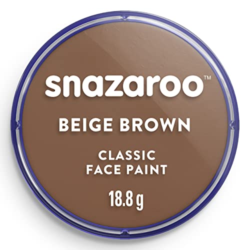 Snazaroo 1118911 Schminkfarbe - Beigebraun, 18ml Topf - hautfreundliche Gesichtschminke auf Wasserbasis, wasservermalbar, parabenfrei, Face & Bodypaint Farbe für Kinder & Erwachsene von Snazaroo