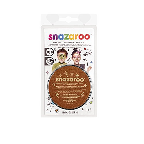 Snazaroo 1119755 Schminkfarbe - Kupfer, 18ml Blister - hautfreundliche Gesichtschminke auf Wasserbasis, wasservermalbar, parabenfrei, Face & Bodypaint Farbe für Kinder & Erwachsene von Snazaroo