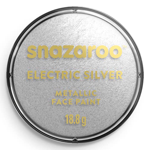 Snazaroo 1118766 Schminkfarbe - Metall Silber, 18ml Topf - hautfreundliche Gesichtschminke auf Wasserbasis, wasservermalbar, parabenfrei, Face & Bodypaint Farbe für Kinder & Erwachsene Snazaroo 1118766 Schminkfarbe - Metall Silber, 18ml Topf - hautfreundliche Gesichtschminke auf Wasserbasis, wasservermalbar, parabenfrei, Face & Bodypaint Farbe für Kinder & Erwachsene von Snazaroo