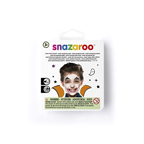 Snazaroo 1172086 Kinderschminke Mini Set Vampir, 3 Schminkfarben, Farben: Rot, Weiß, Schwarz, 1 Pinsel, 1 Schwämmchen von Snazaroo