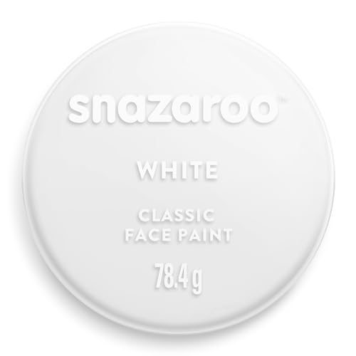 Snazaroo 1175000 Kinderschminke, hautfreundliche hypoallergene Gesichtschminke auf Wasserbasis, wasservermalbar, parabenfrei, 75ml Topf - Weiss von Snazaroo