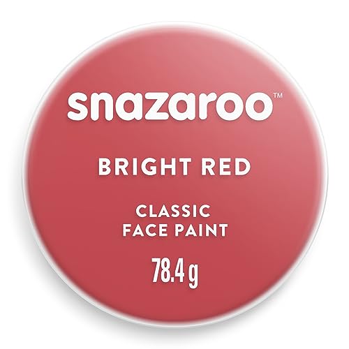 Snazaroo 1175055 Schminkfarbe - Rot leuchtend, 75ml Topf - hautfreundliche Gesichtschminke auf Wasserbasis, wasservermalbar, parabenfrei, Face & Bodypaint Farbe für Kinder & Erwachsene von Snazaroo