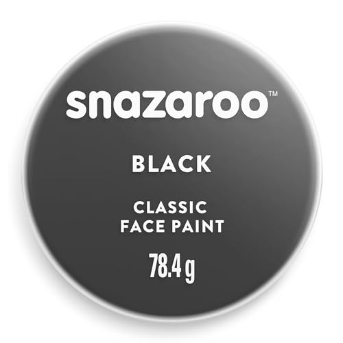 Snazaroo 1175111 Kinderschminke, hautfreundliche hypoallergene Gesichtschminke auf Wasserbasis, wasservermalbar, parabenfrei, 75ml Topf - Schwarz von Snazaroo