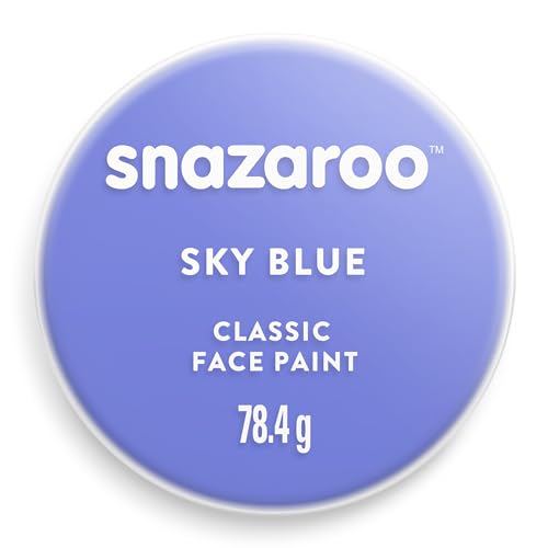 Snazaroo 1175355 Kinderschminke, hautfreundliche hypoallergene Gesichtschminke auf Wasserbasis, wasservermalbar, parabenfrei, 75ml Topf - Himmelblau von Snazaroo