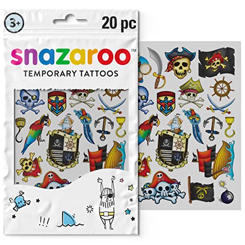 Snazaroo Kinder Tattoo Set "Piraten - Jungen", 20 Kindertattoos mit Piratenmotiven von Snazaroo