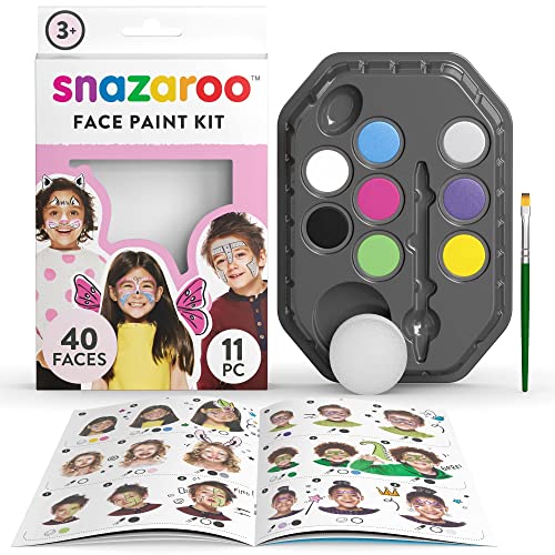 Snazaroo Schminkset für Mädchen,Schminkpalette mit Pinsel, Schwämmchen und Anleitung, 8 Farben von Snazaroo