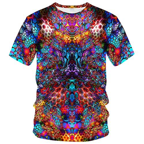 Snbidmk Trippy T-Shirt 3D Gedruckt Kunst Lotus Blume Peace Love Shirt Top, Mehrfarbig, L Snbidmk Trippy T-Shirt 3D Gedruckt Kunst Lotus Blume Peace Love Shirt Top, Mehrfarbig, L von Snbidmk