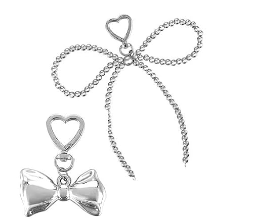 Schlüsselanhänger mit Schleife, silberfarben, 2 Stück Schlüsselanhänger mit Schleife, silberfarben, 2 Stück von Sndperiexam