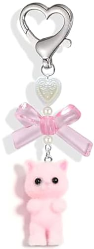Sndperiexam 1 x rosa süßer Katzen-Schlüsselanhänger, ästhetisch, passend, zartes Kätzchen-Dekor, Y2K-Herz-Schleifenanhänger für Damen, Anhänger für Rucksack, Geldbörse, Handy Sndperiexam 1 x rosa süßer Katzen-Schlüsselanhänger, ästhetisch, passend, zartes Kätzchen-Dekor, Y2K-Herz-Schleifenanhänger für Damen, Anhänger für Rucksack, Geldbörse, Handy von Sndperiexam