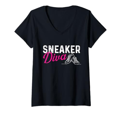 Damen Sneaker Diva - Sneakerhead Fan T-Shirt mit V-Ausschnitt von Sneaker Head Merch