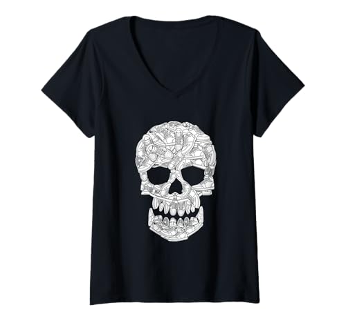 Damen Sneaker Skull - Sneakerhead Sneaker-Fan T-Shirt mit V-Ausschnitt Damen Sneaker Skull - Sneakerhead Sneaker-Fan T-Shirt mit V-Ausschnitt von Sneaker Head Merch
