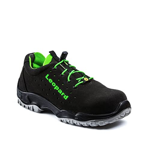 Sneaker Leopard Sicherheitsschuhe S1 ESD Schwarz Neongrün Größe 43 von Sneaker