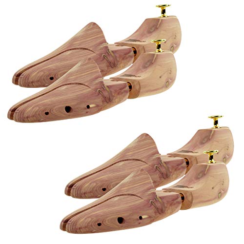 Sneakerprofi Schuhspanner aus Zedernholz Echtholz für Damen und Herren mit Doppelfeder Optimale Passform und Ventilation 2 Paar, Schuhspanner:46/48 von Sneakerprofi