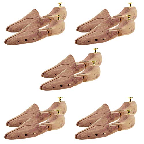 Sneakerprofi Schuhspanner aus Zedernholz Echtholz für Damen und Herren mit Doppelfeder Optimale Passform und Ventilation 5 Paar, Schuhspanner:42/43 von Sneakerprofi