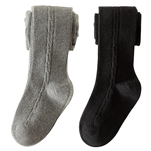 Snegyu 2-Paar Strumpfhose für Mädchen zurück zur Schule Uniform Plain Strumpfhosen Stricken Baumwolle Reiche Mädchen Leggings Kleinkind Kinder Strumpfhose für 1-10 Jahre von Snegyu