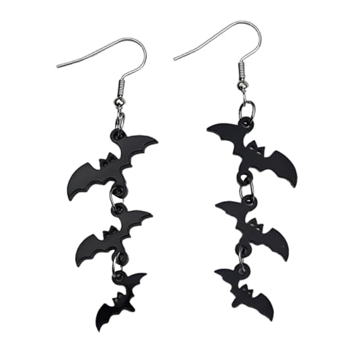 1 Paar Halloween Ohrringe,Fledermaus Ohrringe,Damen Kostüm Zubehör Schmuck,Kostüme Accessoires Batman,Frauen für Halloween-Kostüm,für Cosplay Party,Schwarz von Snhauxinfa