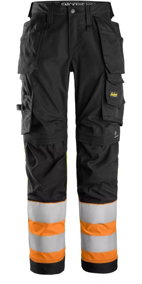 Snickers Workwear Warnschutz-Shirt High-Vis Class 1 Damen Stretch Hose mit Holstert., Kl. 1 von Snickers Workwear