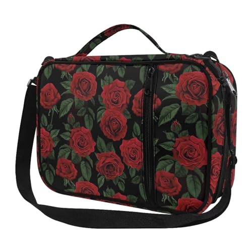 Snilety Bibel-Tragetasche für Frauen und Mädchen, rotes Rosen-Design, weiche Bibelhülle, glatter Reißverschluss, Bibelhandtasche mit Tasche von Snilety